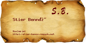 Stier Bennó névjegykártya